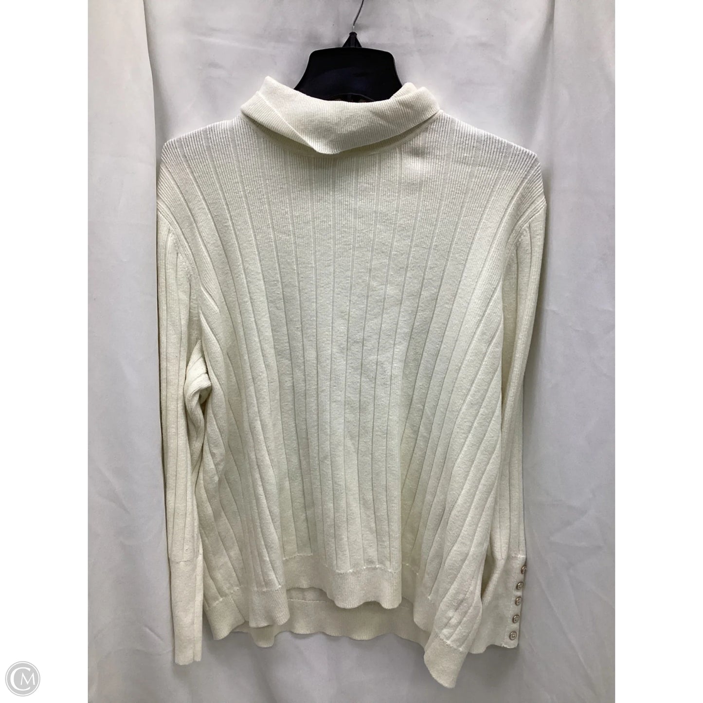 Top Long Sleeve By Talbots In Ivory, Size: 2x