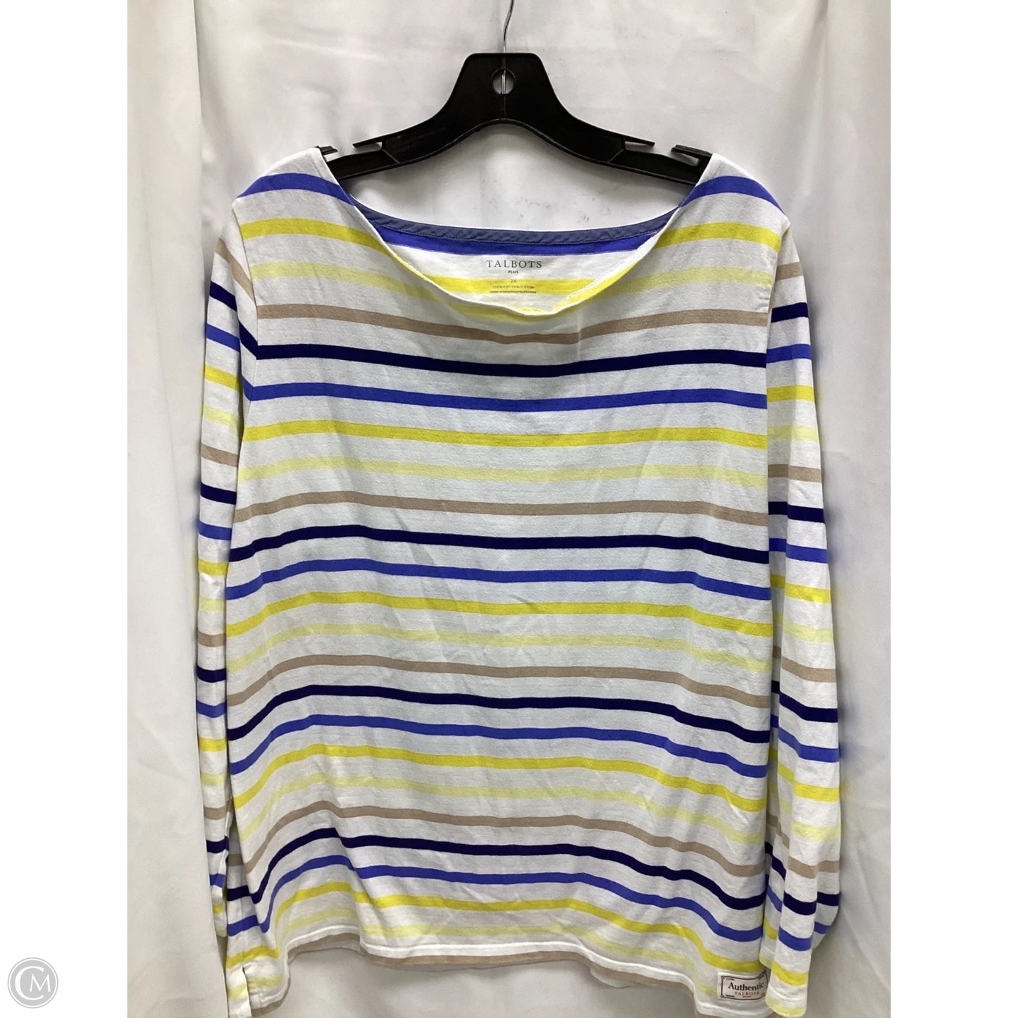 Top Long Sleeve By Talbots In Striped Pattern, Size: 2x