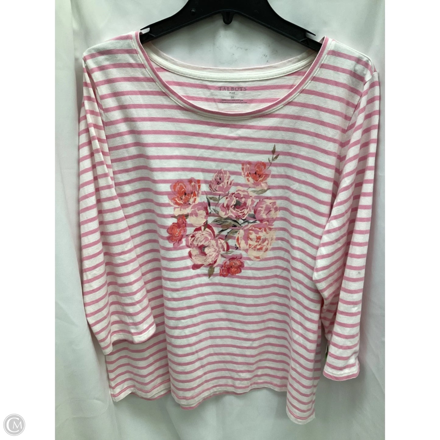 Top Long Sleeve By Talbots In Striped Pattern, Size: 2x