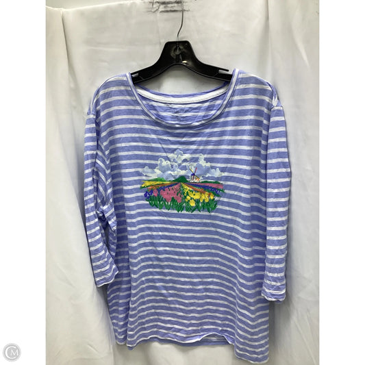Top Long Sleeve By Talbots In Striped Pattern, Size: 2x