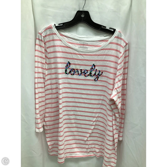 Top Long Sleeve By Talbots In Striped Pattern, Size: 2x