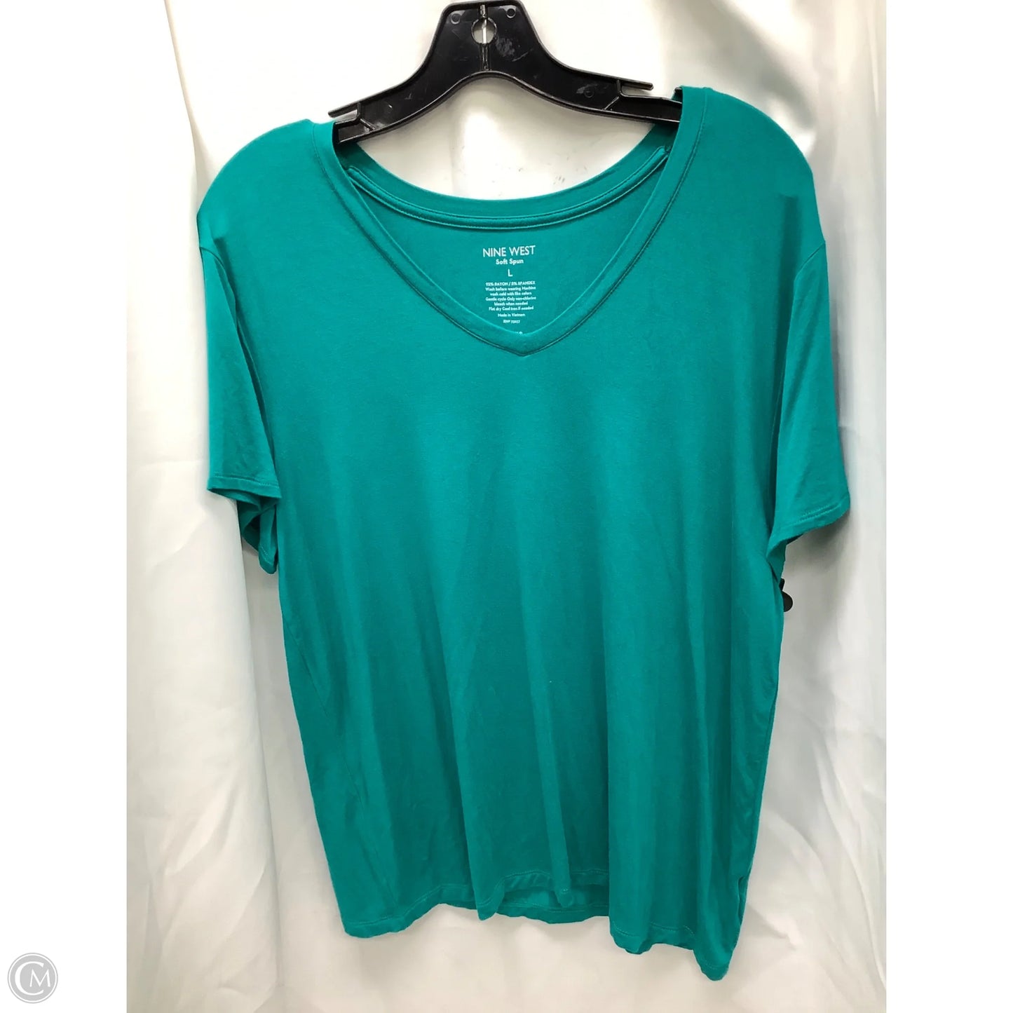 Top Short Sleeve By Nine West In Blue, Size: L