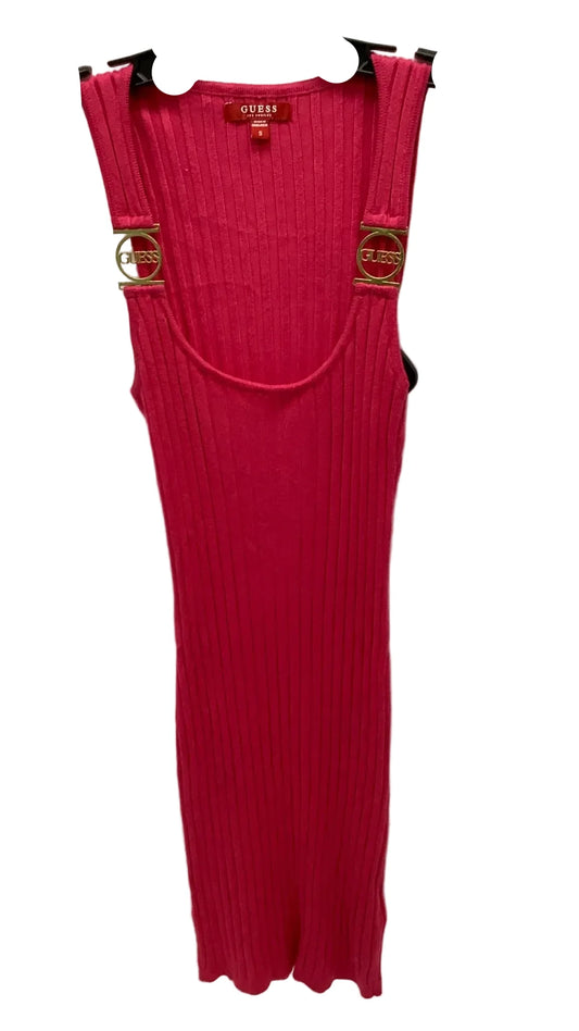 Dress Casual Midi By Guess In Pink, Size: S
