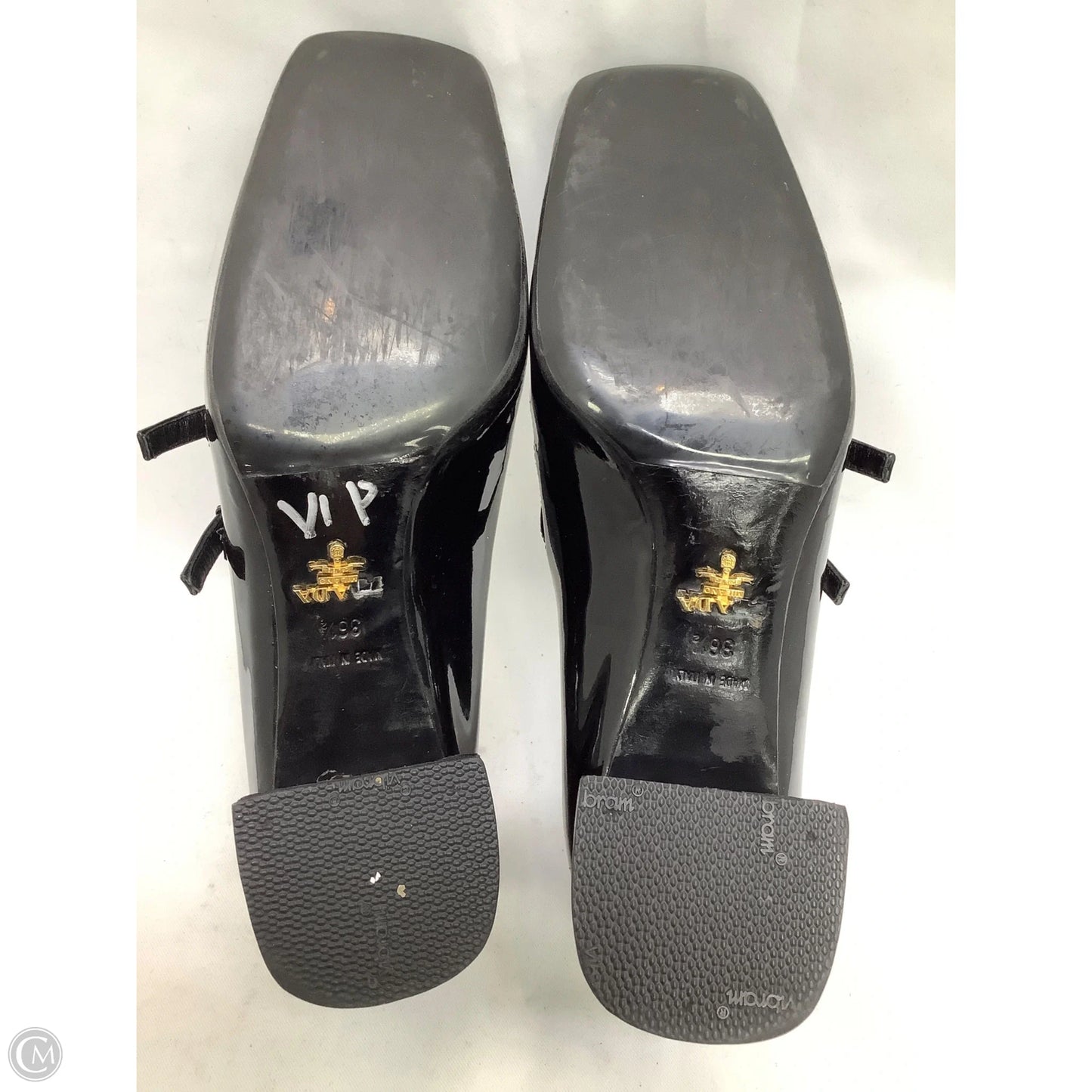 Shoes Luxury Designer By Prada In Black, Size: 6.5