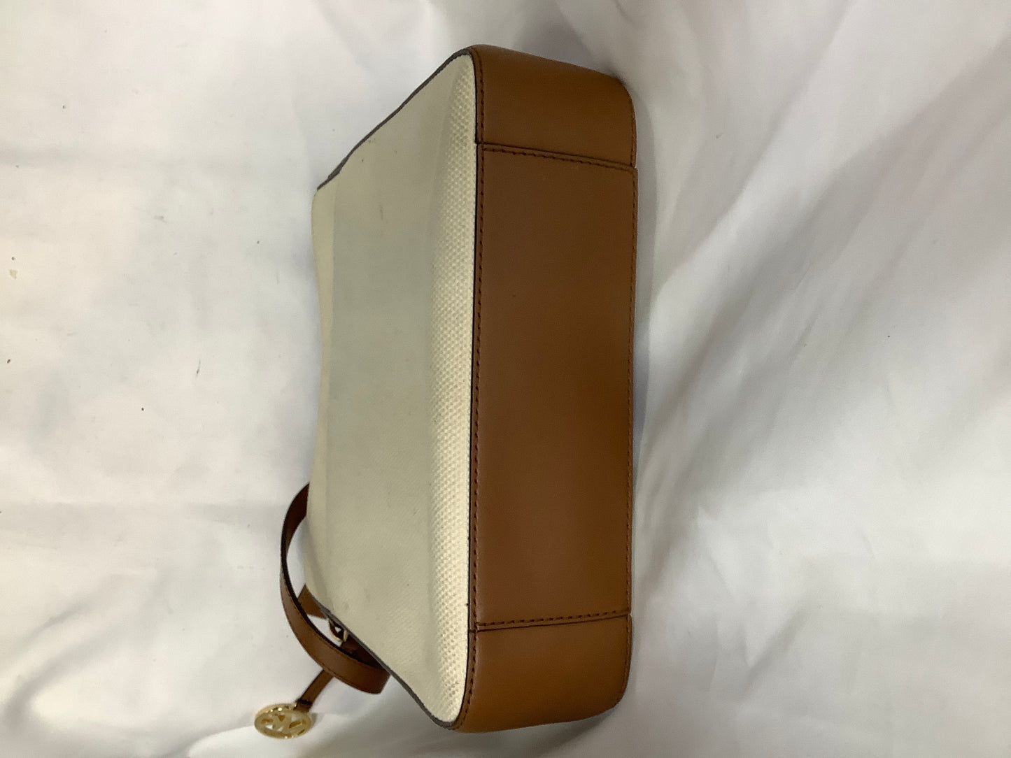 Handbag Designer By Michael Kors In Brown & Cream, Size:Small