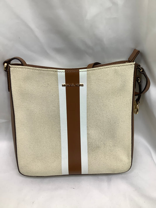 Handbag Designer By Michael Kors In Brown & Cream, Size:Small